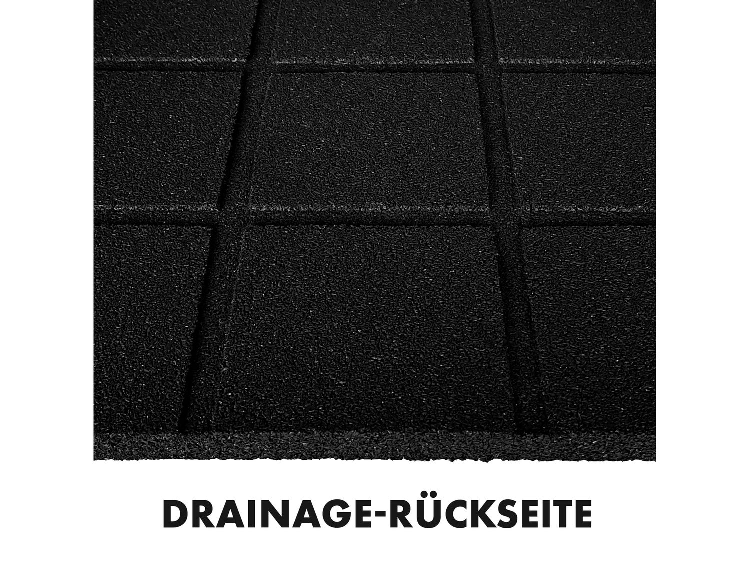 Valbeveiligingsmat, elastische mat, valbeveiligingstegel met drainage, 50 x 50 x 2,5 cm, zwart