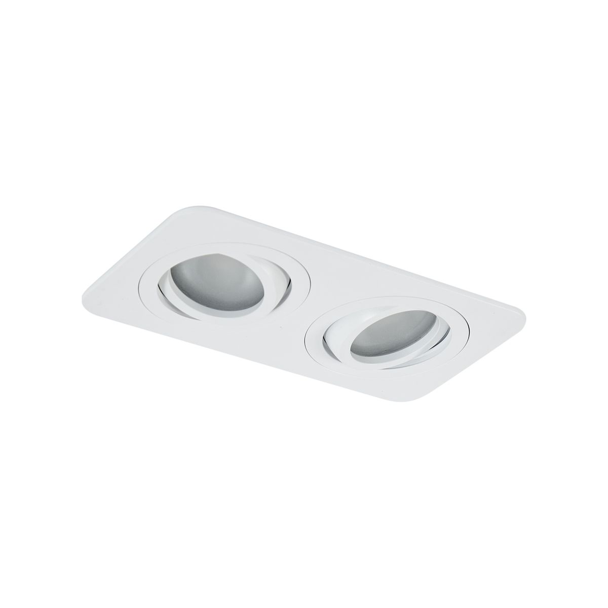 Afgeronde inbouwspot wit GU10 50mm draai- en kantelbaar IP44 2-lichts - Alberto