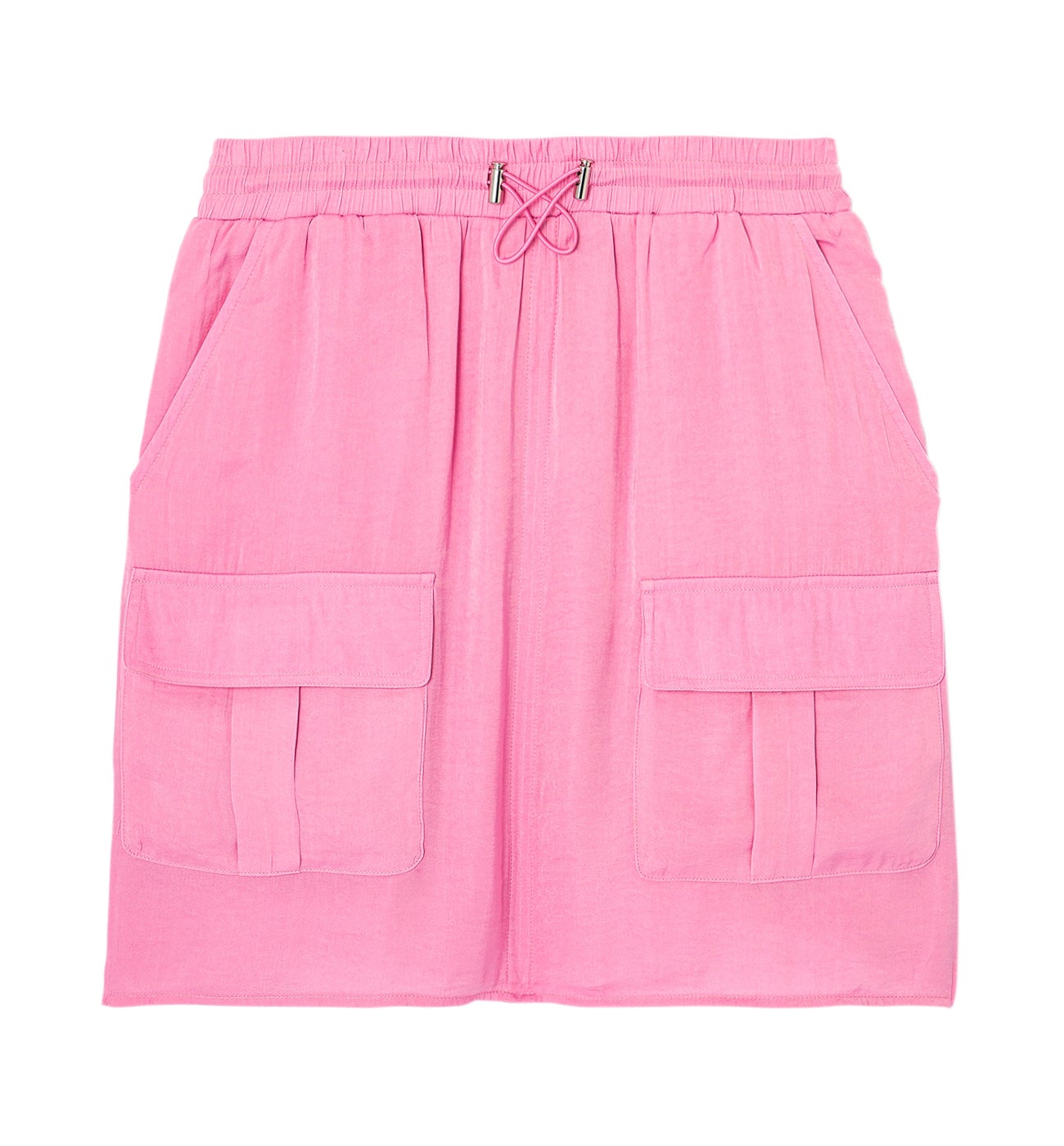 Mini-jupe cargo en satin Femme - Rose