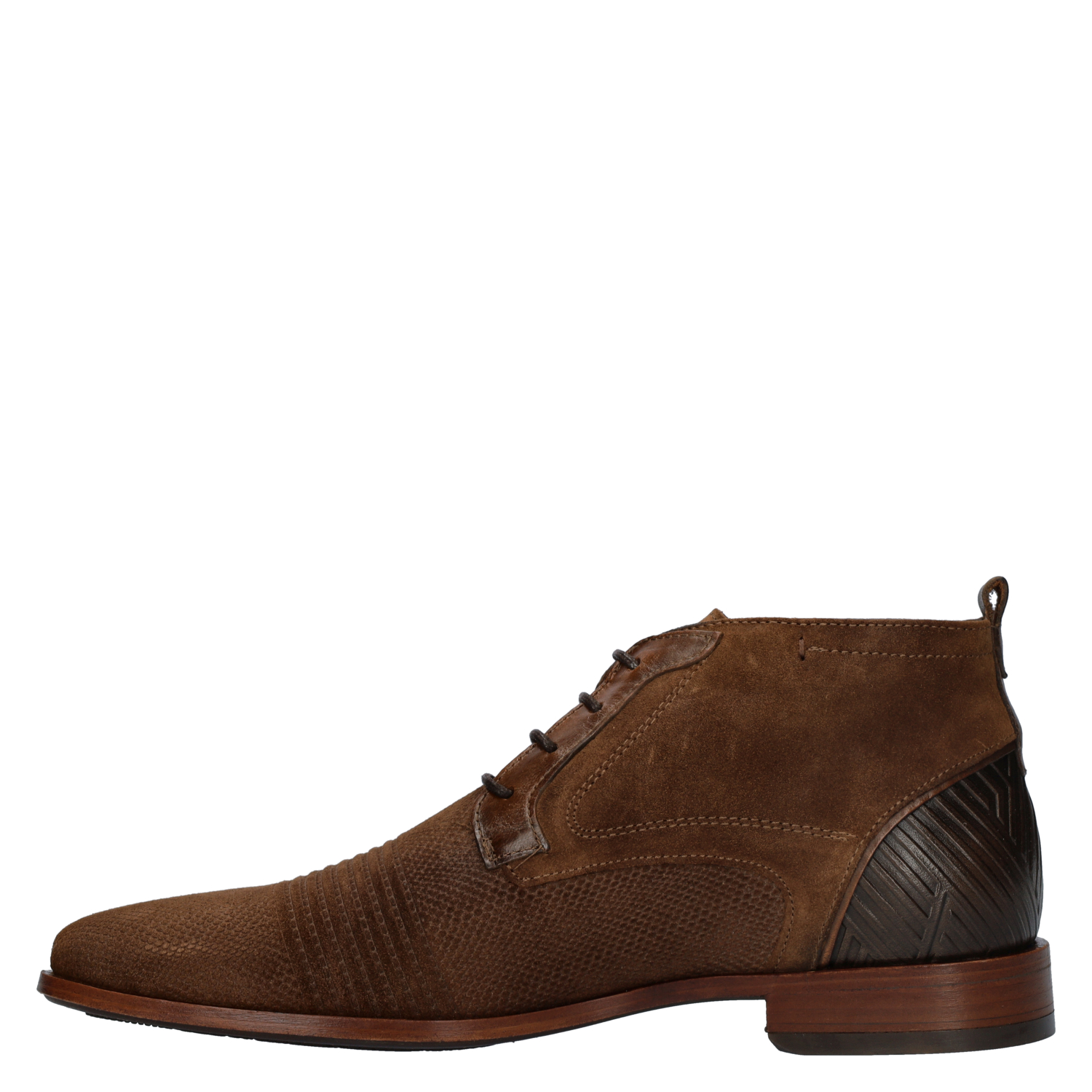 Grand Suede heren hoge nette schoen Rehab Cognac