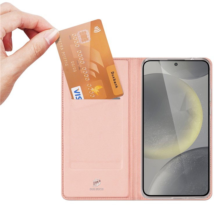 Samsung Galaxy S24 FE Plus Flip Wallet Cover Leder Tasche - Roségold