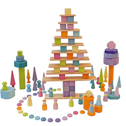 Grimm's blokjes mozaïek - pastel (36st)