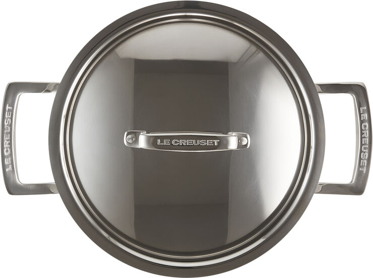 Le Creuset 3-PLY Gryde m/låg 4,0L Blank stål