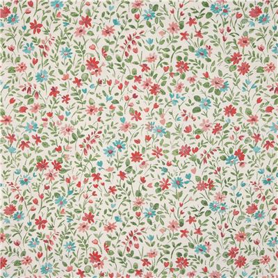 Nappe antitache polycoton enduit motif fleurs
