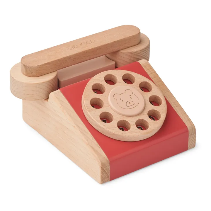Liewood Téléphone classique Selma en bois | Rouge