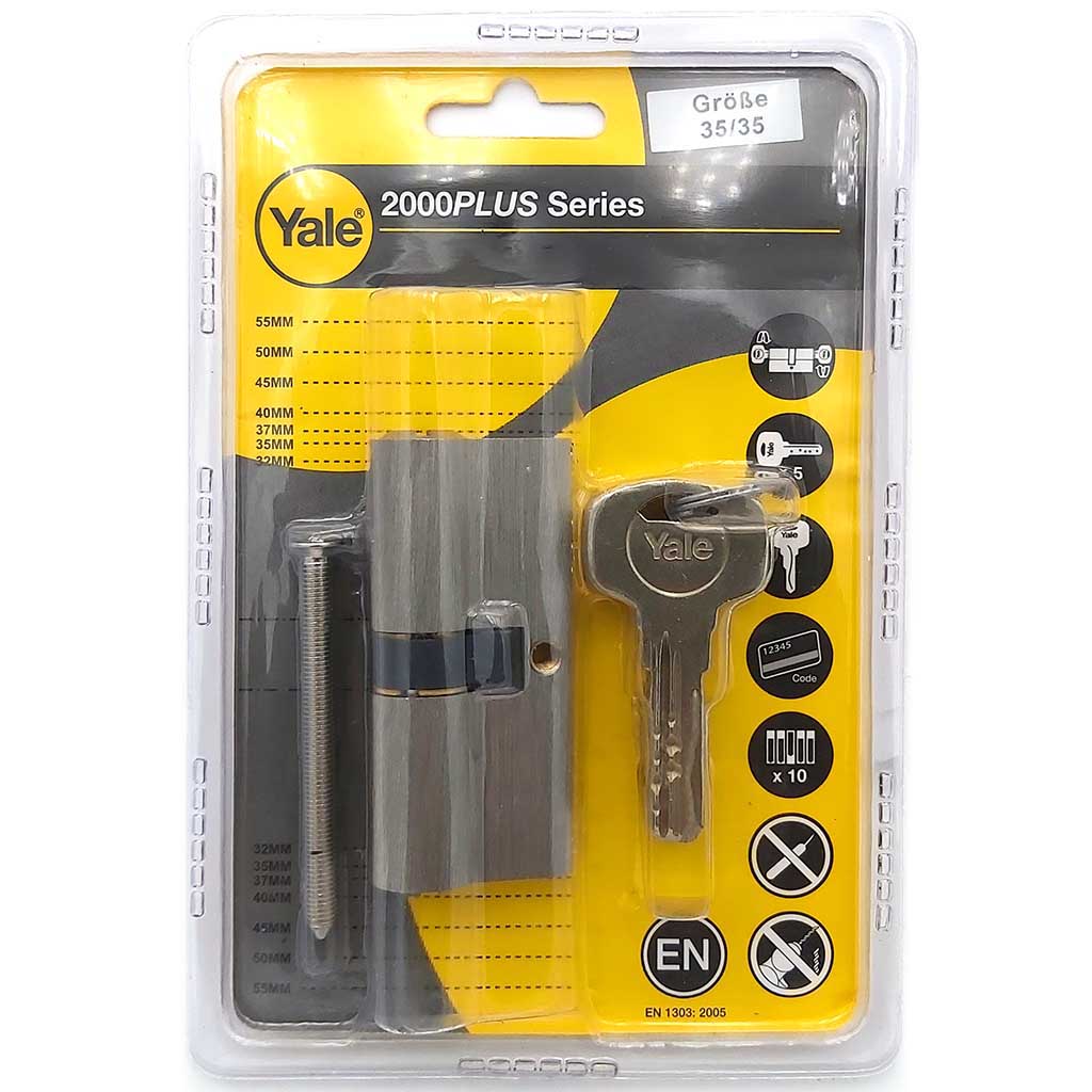 Yale Schliesszylinder mit 5 Schlüssel 35\/35 2000 Plus Serie