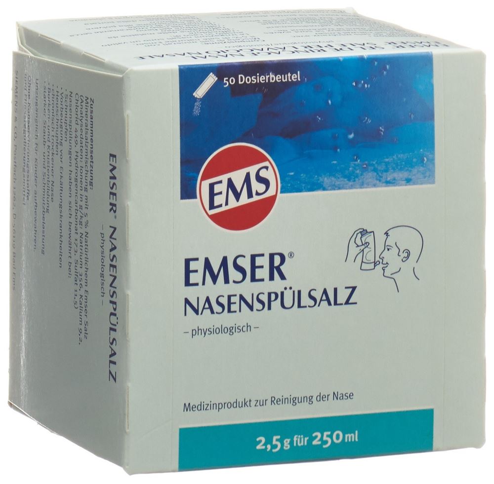 EMSER Nasenspülsalz<br>50 × 2.5 g, Beutel, Pulver zur Herstellung von Nasentropfen, Lösung