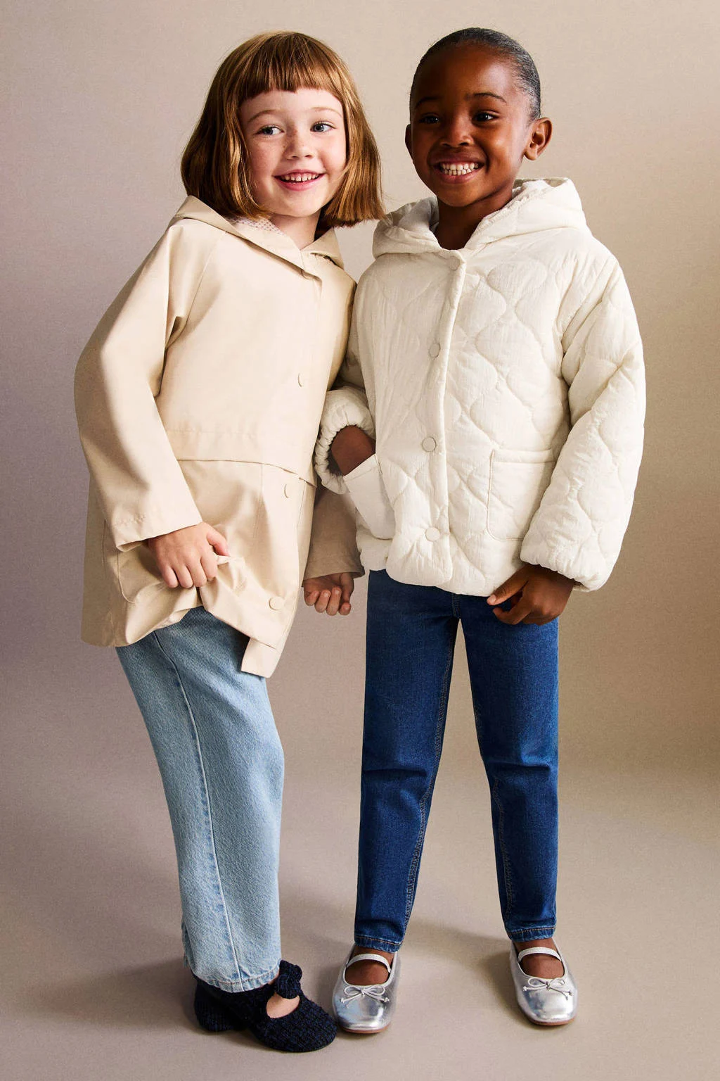 Mango Kids gewatteerde jas beige