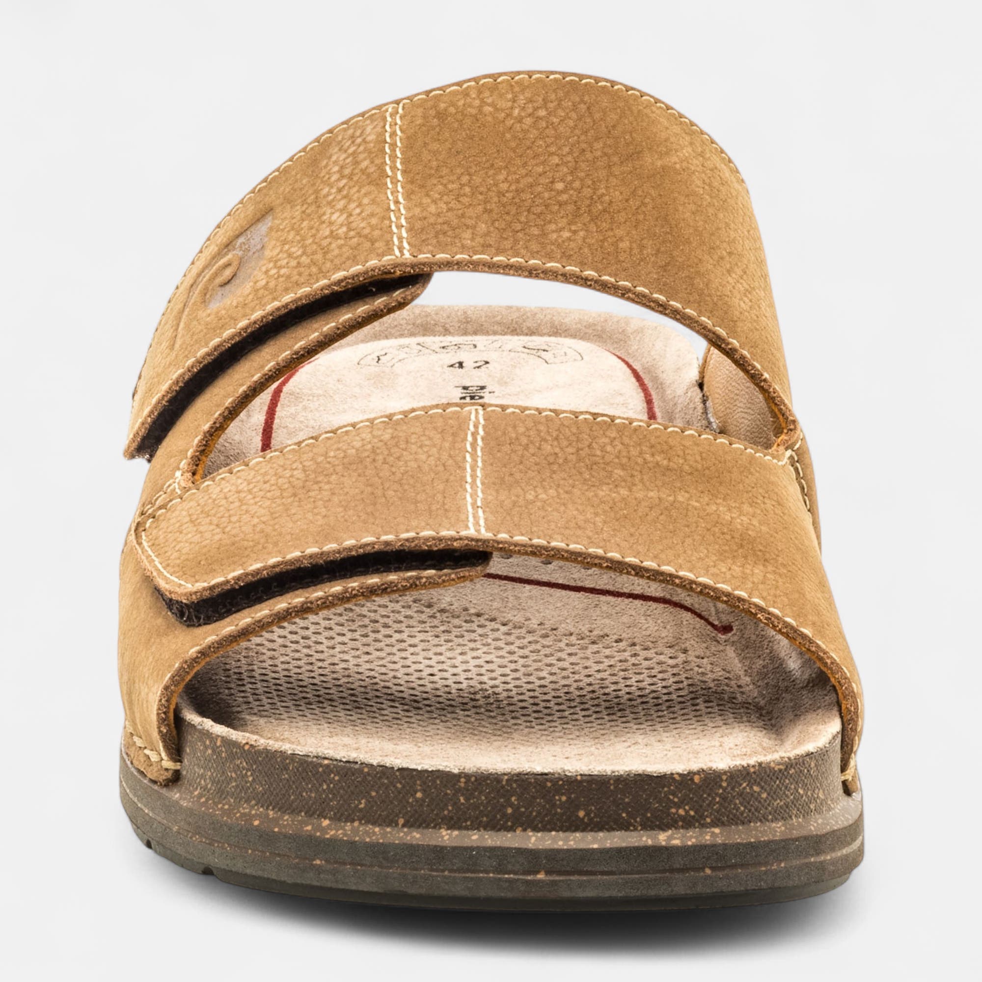 Mules semelle liège Homme en cuir beige