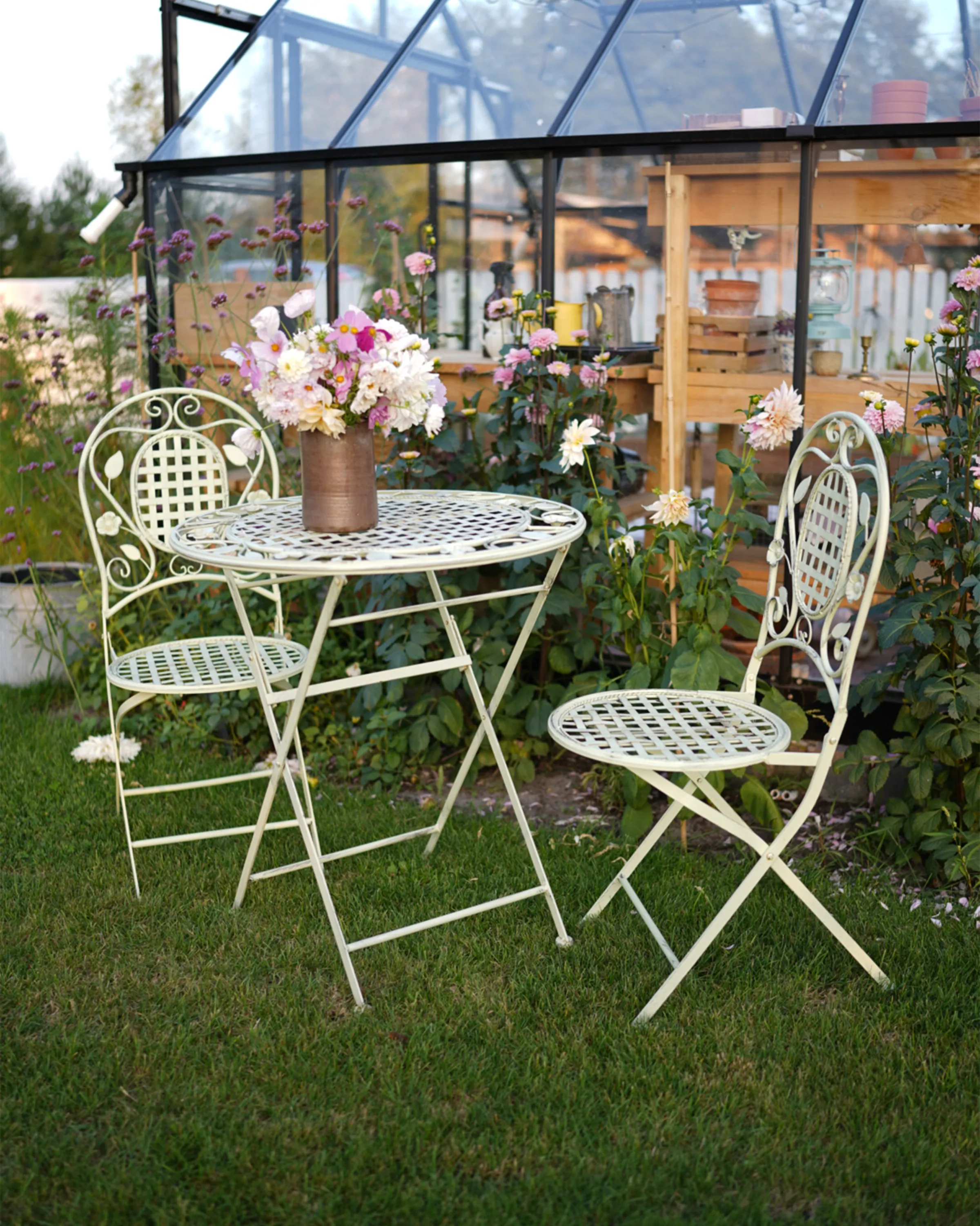 Bistroset inklapbaar BIVIO Metaal Lichtgroen