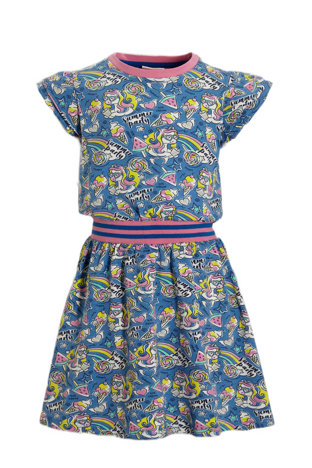 Orange Stars jurk Precious met all over print blauw
