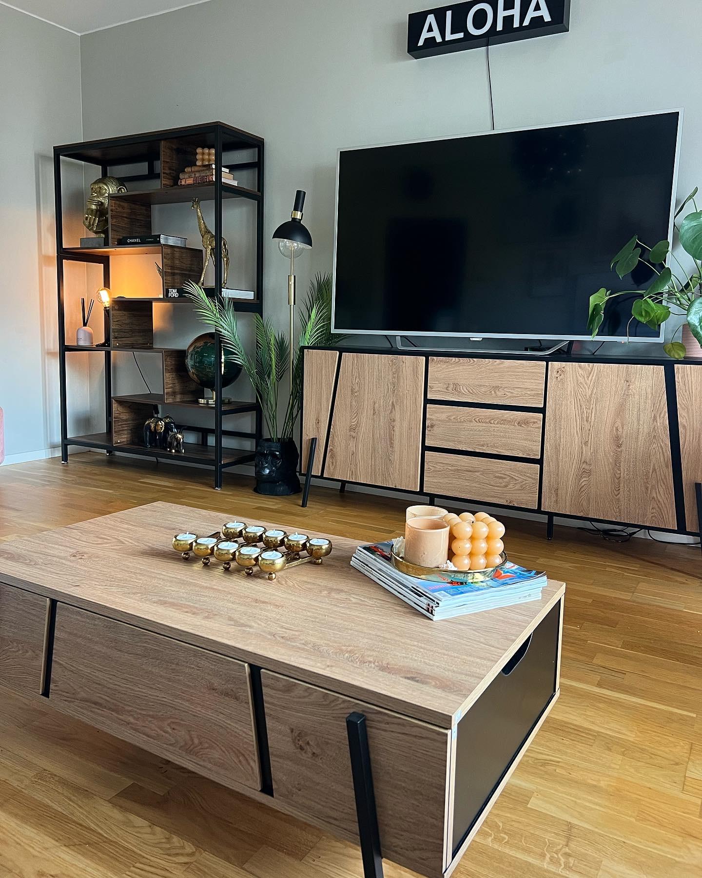 Dressoir met 2 deuren BLACKPOOL Bruin/zwart