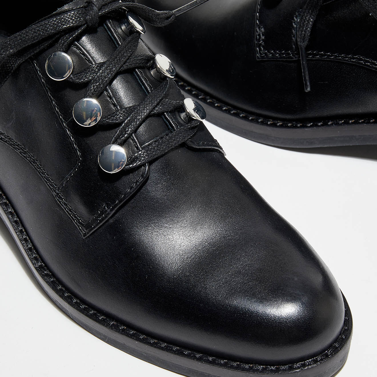What For Derbies en Cuir Baltazar noires