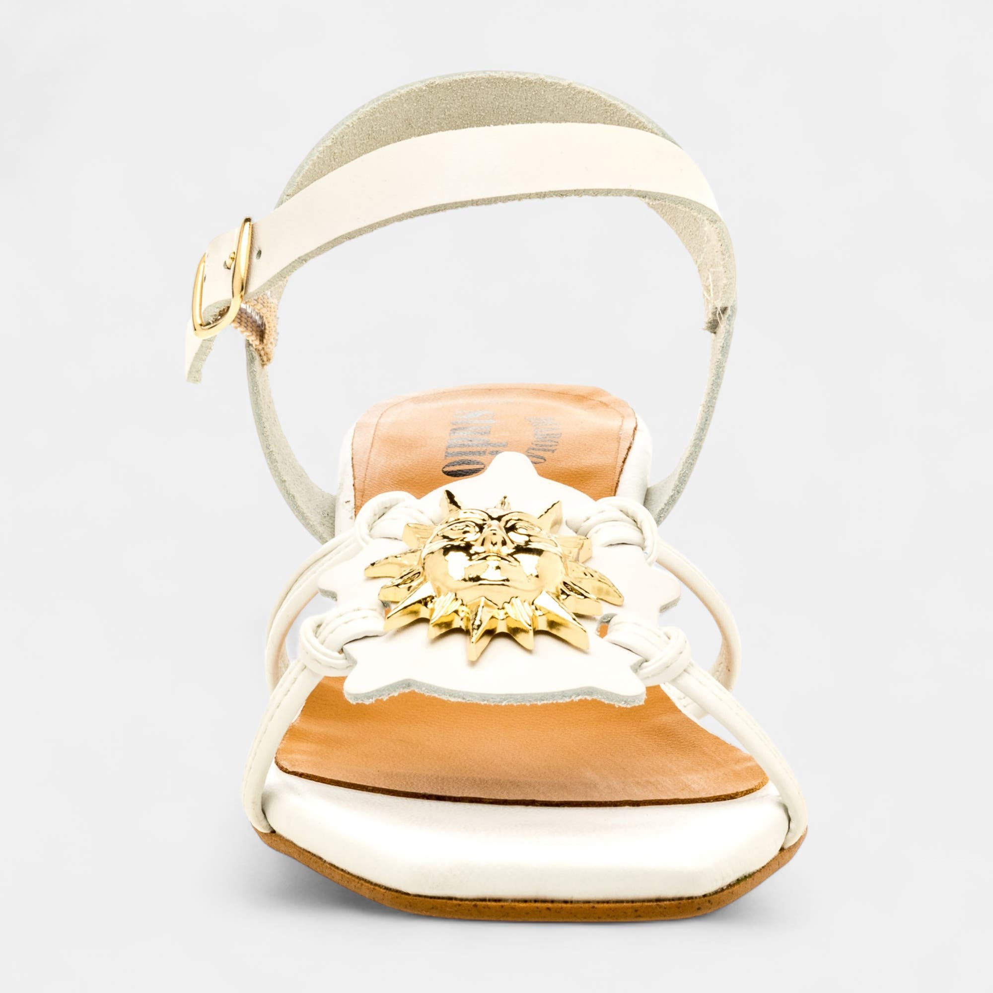 Nu-pieds Femme en cuir blanc