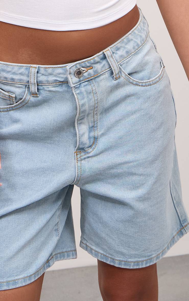 Bleu Clair Short En Jean Taille Basse