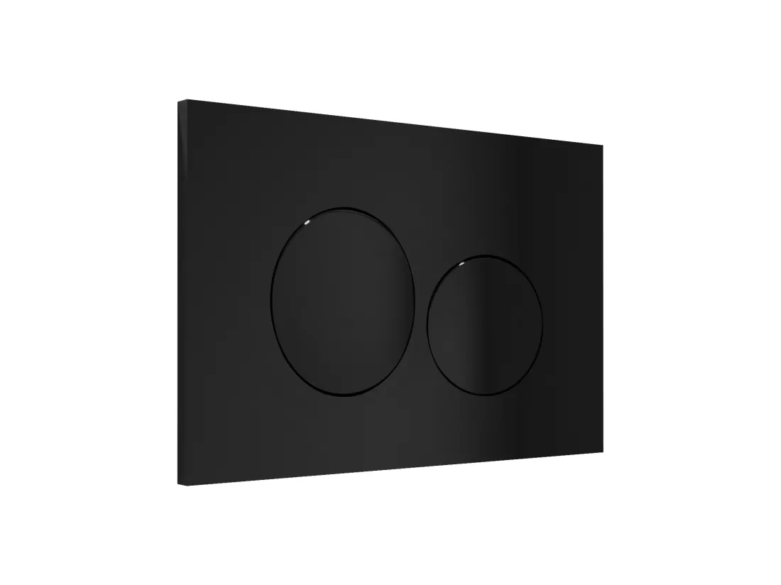 Pack WC suspendu noir brillant avec bâti-support et plaque de déclenchement - JAVOINE