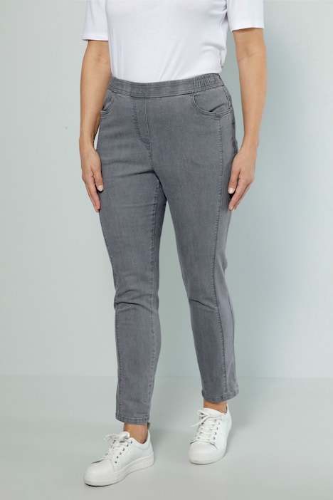 Jeans, Slim Fit, Ziernaht, 4-Pocket, Elastikbund