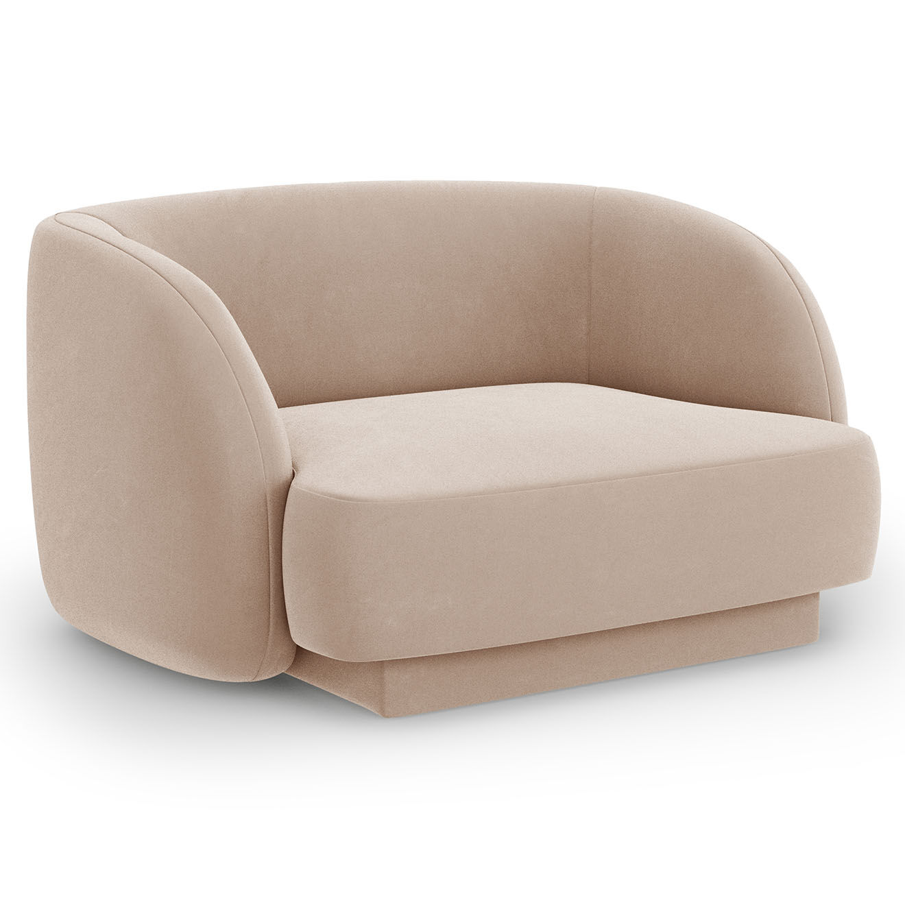Micadoni Limited Edition Fauteuil en Velours Miley cappuccino - 109x85x74 cm
