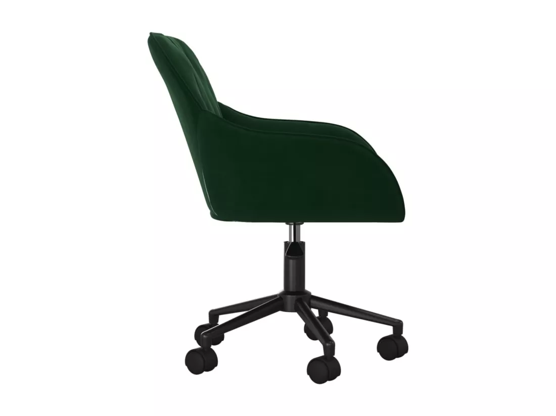 Chaise pivotante de bureau Vert foncé Velours