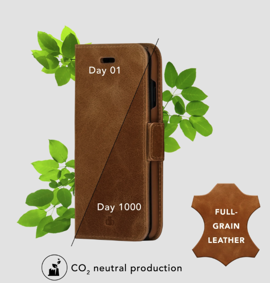 iPhone 14 Pro Max Echtleder Tasche mit RFID Schutz Copenhagen Slim (CS67GT001580) - Tan