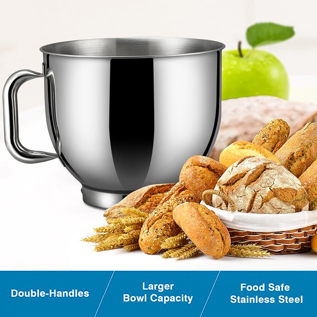 Batedeira de pedestal uhomepro de 7,5 QT para cozinha, 6 velocidades + 0 + P, cabeça inclinável, 660 W, batedeira elétrica para massa, uso doméstico e comercial, com gancho para massa, batedor, batedor de ovos, espátula, própria para lava-louças.