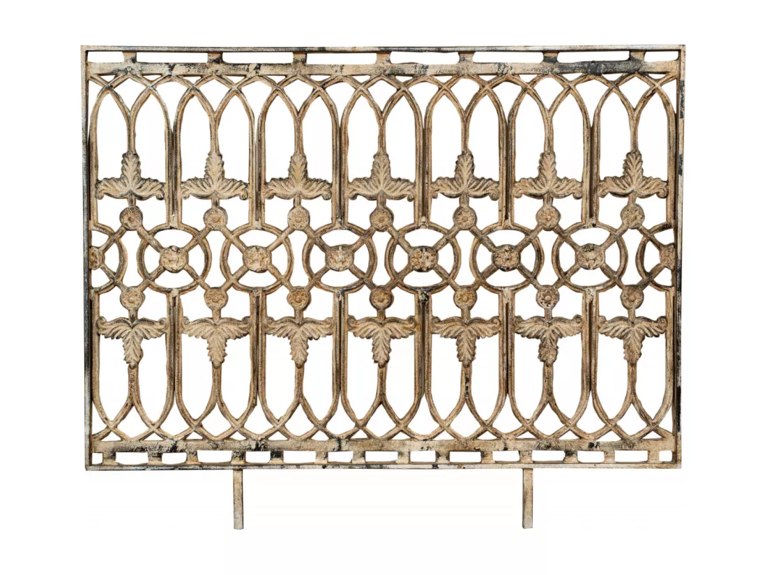 BISCOTTINI Rambarde - Fer Forgé Finition Antique - Clôture en Fer - Garde-Corps en Métal - Porte Décorative - Portail d'Entrée - 123x4x100cm