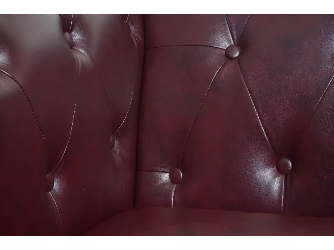 Fauteuil relax Edinburgh Pieds ronds, pieds ronds, brun rouge