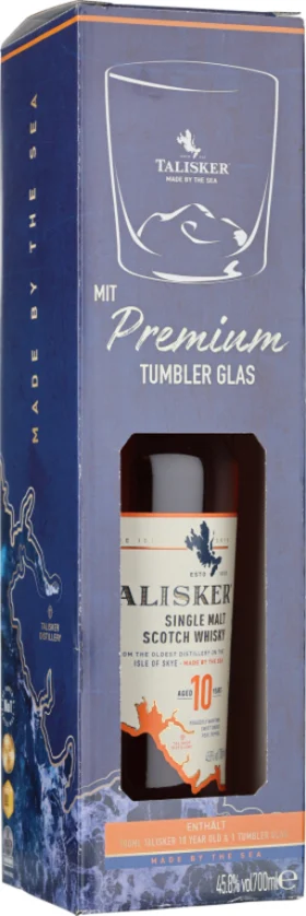 TALISKER 10 YEARS GIFTSET GLASS 70CL