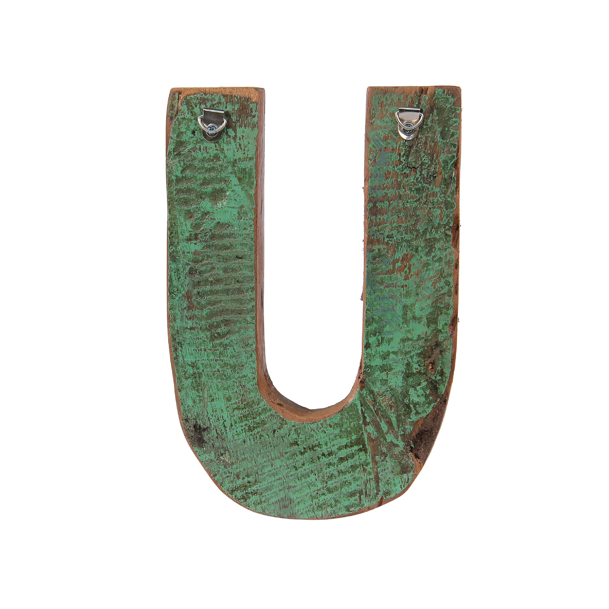 Holzbuchstabe 'U', mehrfarbig, T 2,5 cm, B 13 cm, H 19 cm von fischer's lagerhaus