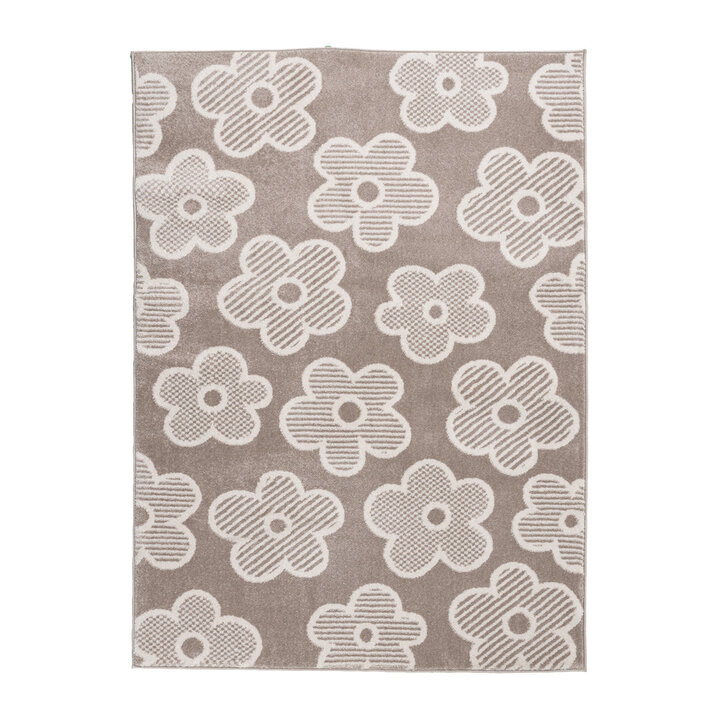 Kinderkamer vloerkleed - Bowie Bloem Taupe