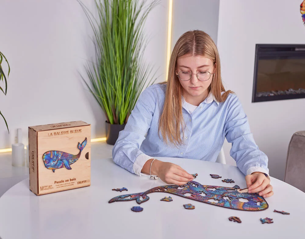 PUZZLE BOIS - LA BALEINE BLEUE