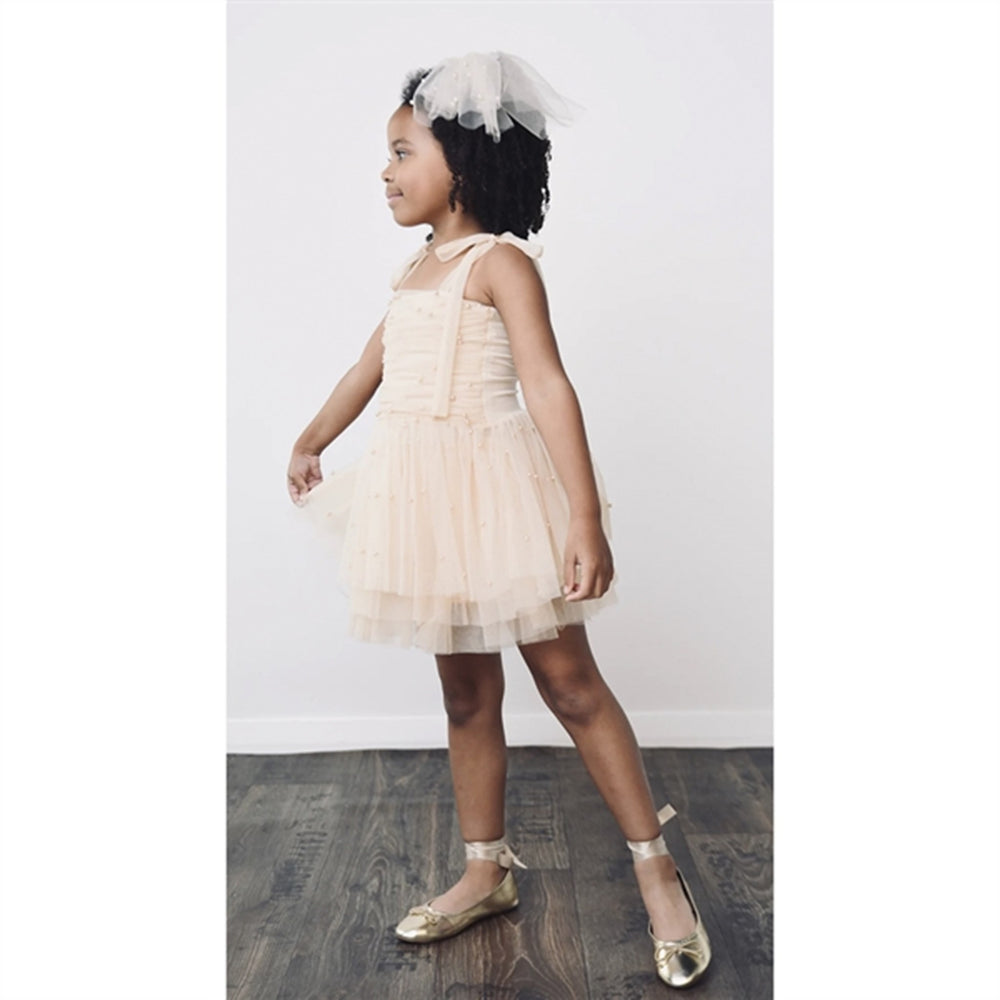 Pearl Tulle Ballerina Kjole Cream