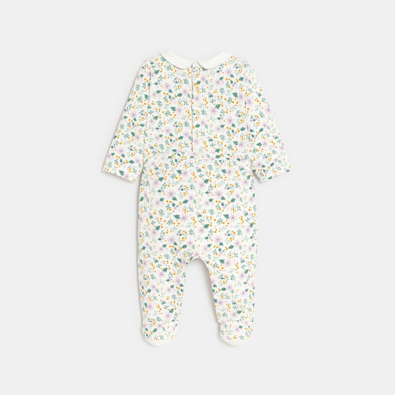 Dors-bien jersey fleuri rose bébé fille Mauve Violet