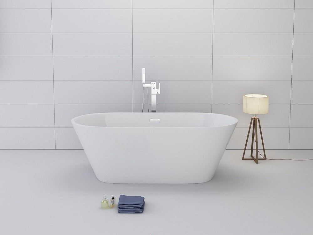Jet-Line Badewanne freistehend Dehliaweiss 170x80 cm hochwertiges Acryl