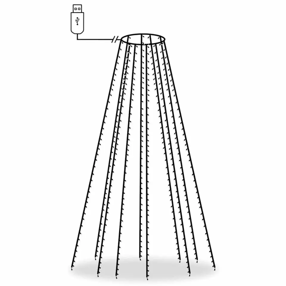 vidaXL - Boomverlichting - Wit - PVC - 500 cm
