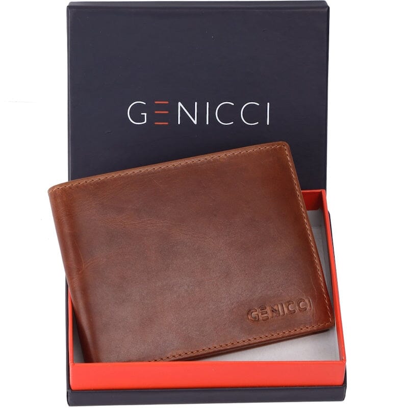 Genicci Noble Clinton Heren Portemonnee Cognac