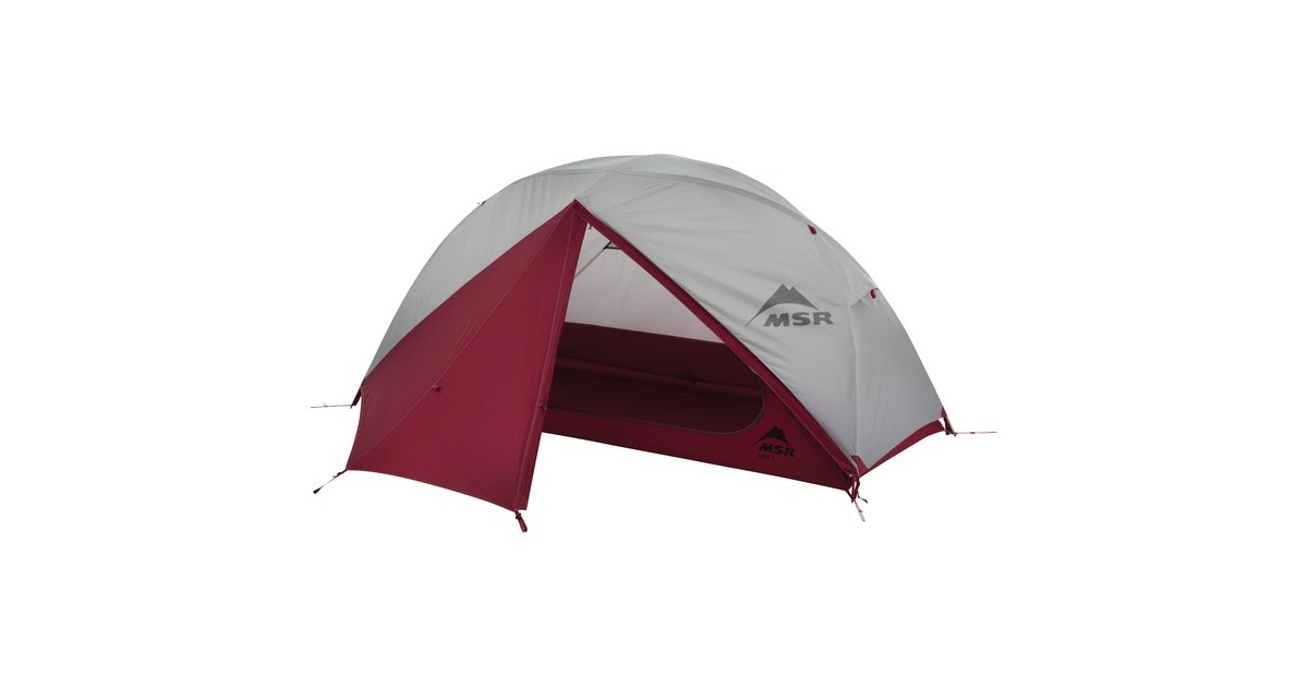 MSRKoepeltent Elixir 1 Gray  (Lichtgrijs/rood, Model 2021)