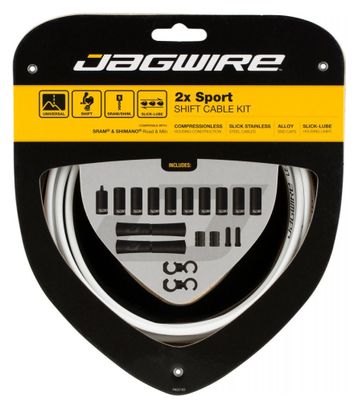 Kit Câbles et Gaine Jagwire 2x Sport Shift Kit Blanc