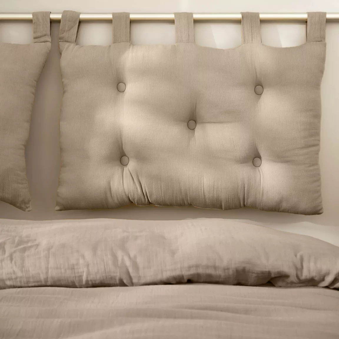 Tête de lit coussin gaze de coton (80 x 50 cm) Gaïa Ficelle