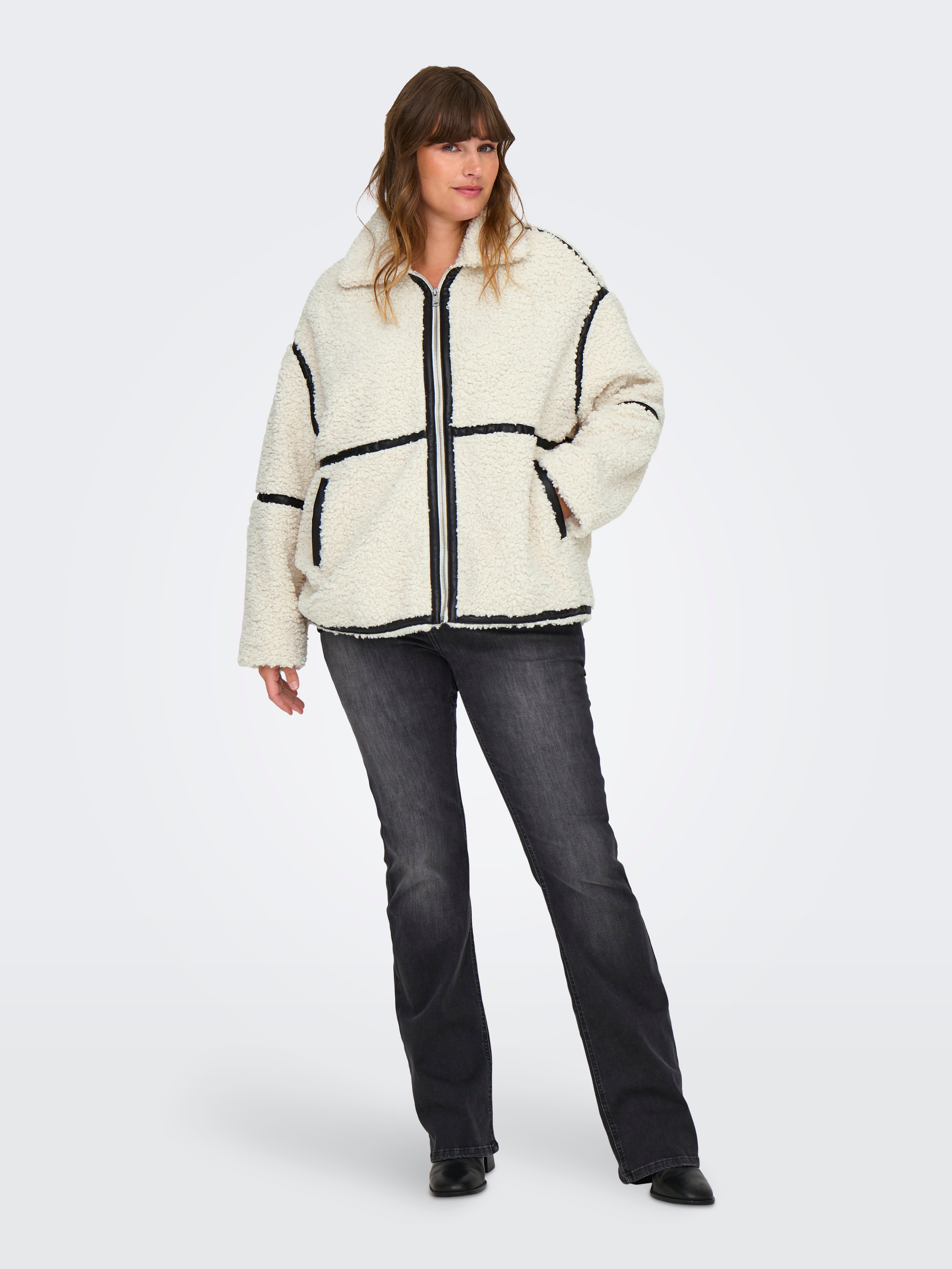 CARPARIS Teddyfell Jacke White Sand