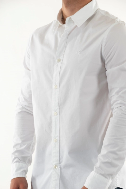 Chemise calvin klein jeans slim stretch yaf bright white