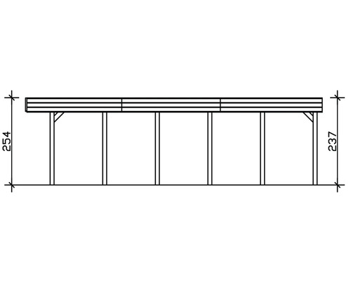 SKAN HOLZ Friesland dubbele carport inclusief aluminium dakpanelen en H-paalankers, 557 x 860 cm, grijs