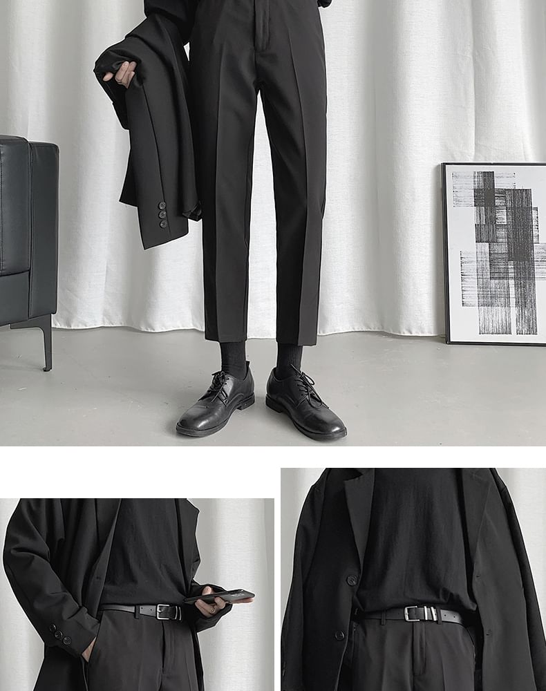Bay Go Mall - Mid Rise Plain Cropped Dress Pants