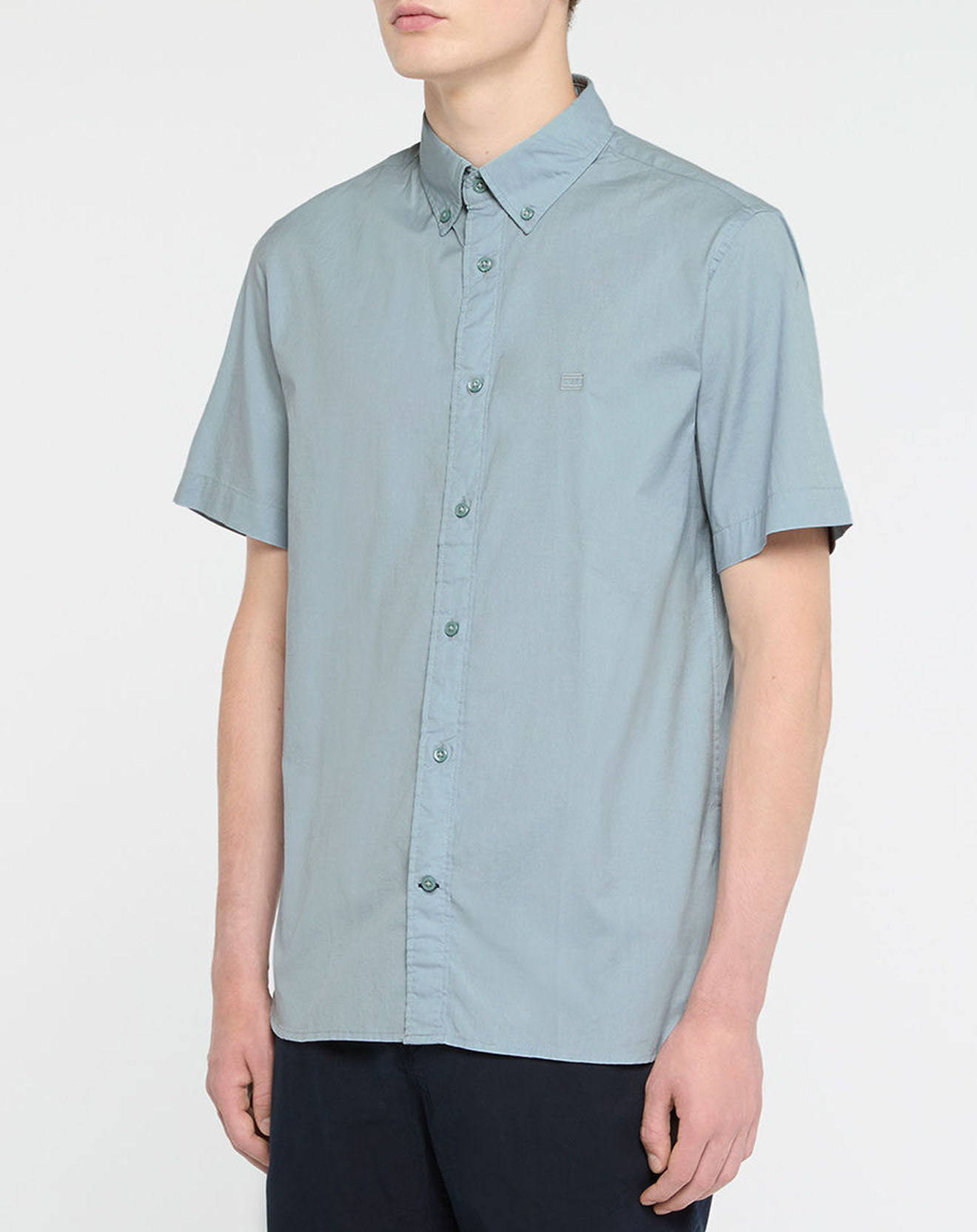 Tommy Hilfiger Chemise regular en Popeline 100% Coton Bio bleu gris