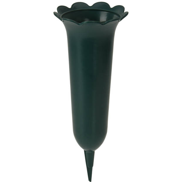 Grafvaasje - 31cm- donkergroen