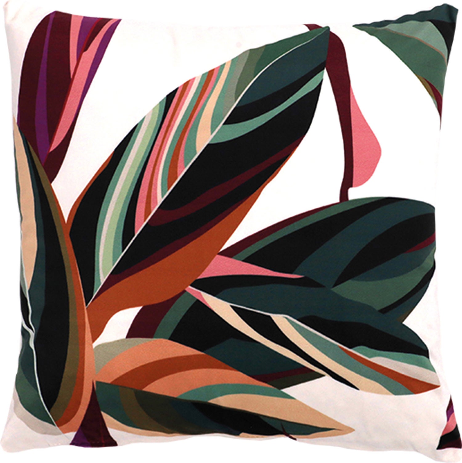 Intratuin Calathea sierkussen bladeren wit 45 x 45 cm