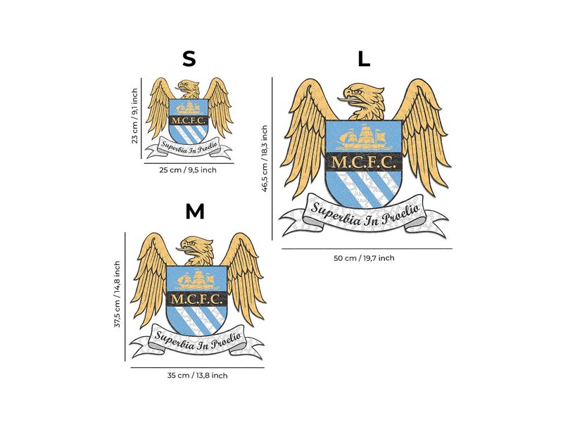 Iconic Puzzle Man City FC – Retro Logo Offizielles Holzpuzzle, Grösse M