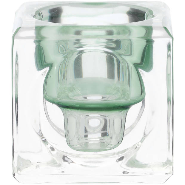 Blokker Theelichthouder Soft Shade - 5,5x5,5 cm - Groen