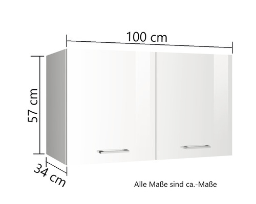 Held Furniture Milan wandkast BxDxH 100x34x57 cm wit hoogglans gedemonteerd