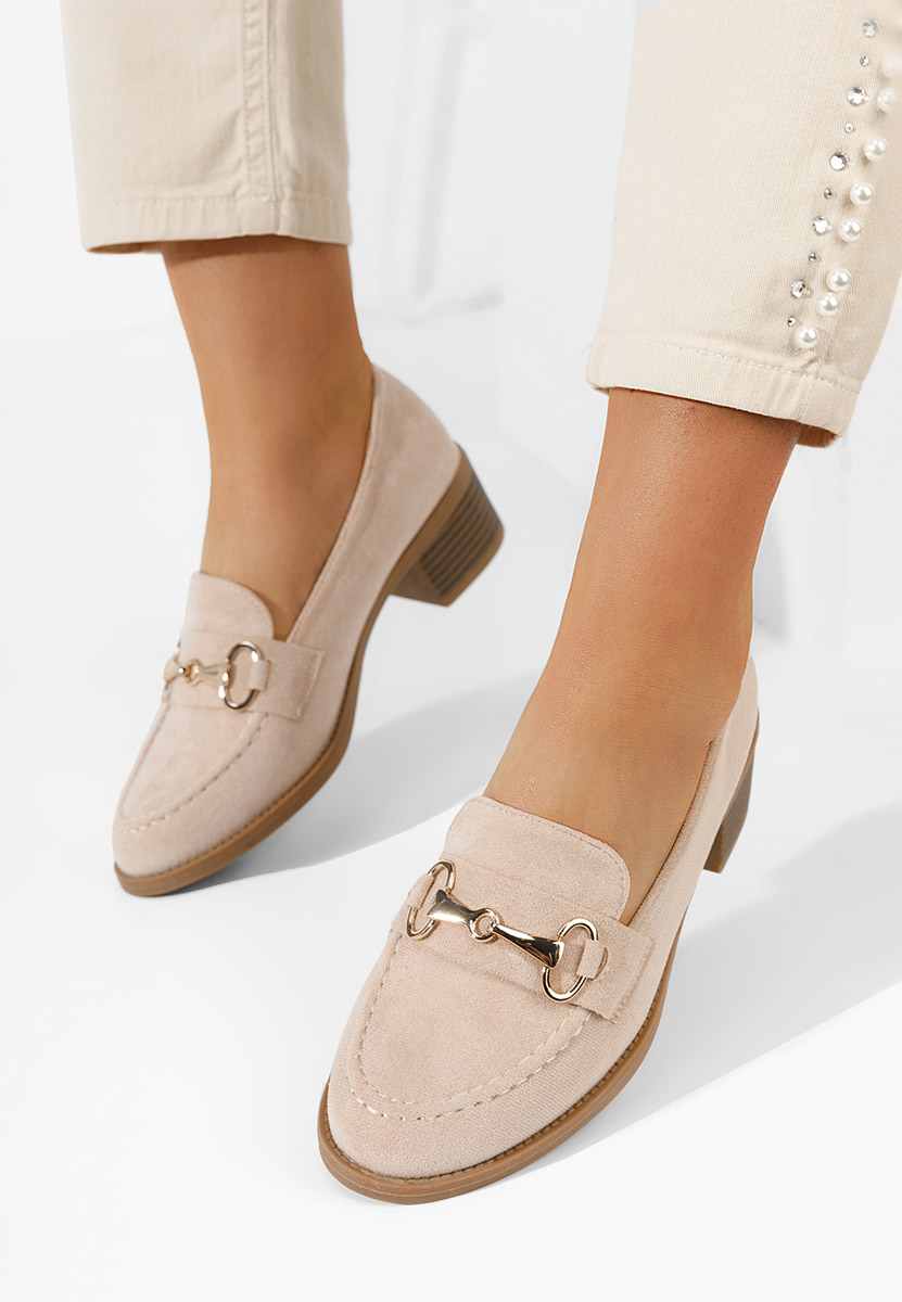 Mocassins à talon beige Empress